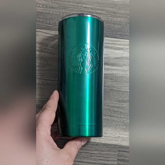 #613 Starbucks Coffee Stainless Steel Green Tumbler. 19.8 fl oz - Picture 2 of 7